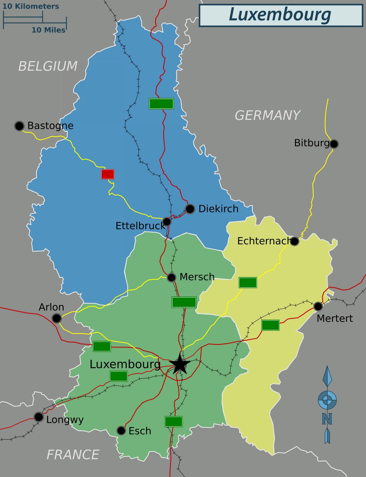 zemljevid Luksemburg politične
