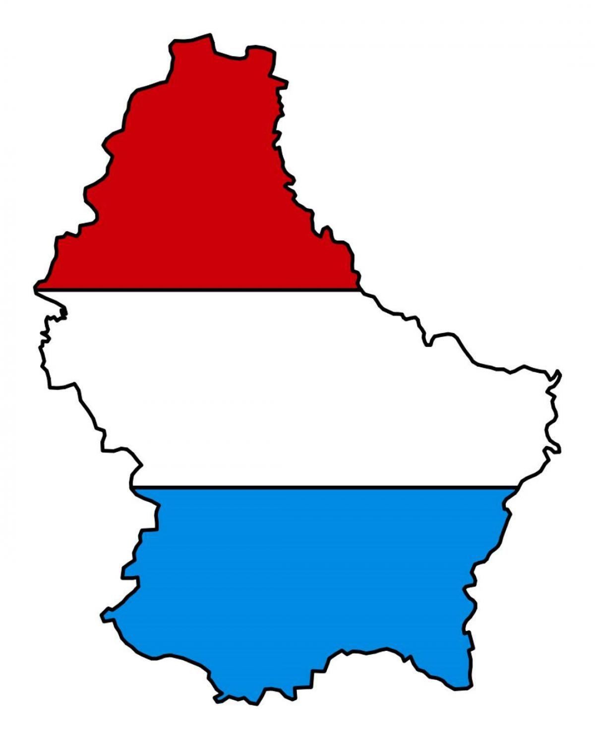 zemljevid Luksemburg zastavo 