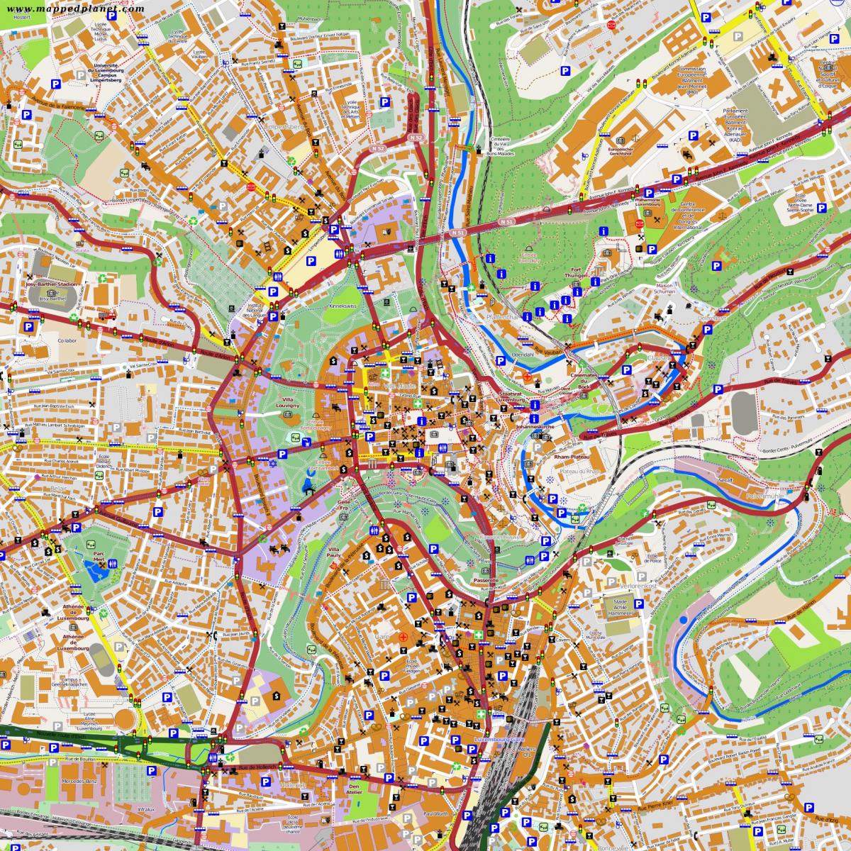 zemljevid Luksemburg mestno središče