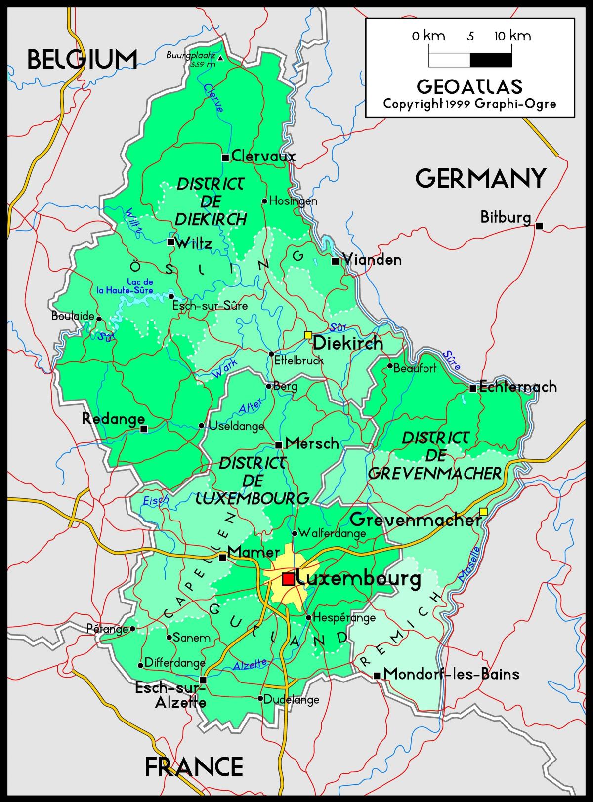Luksemburg zemljevid lokacije