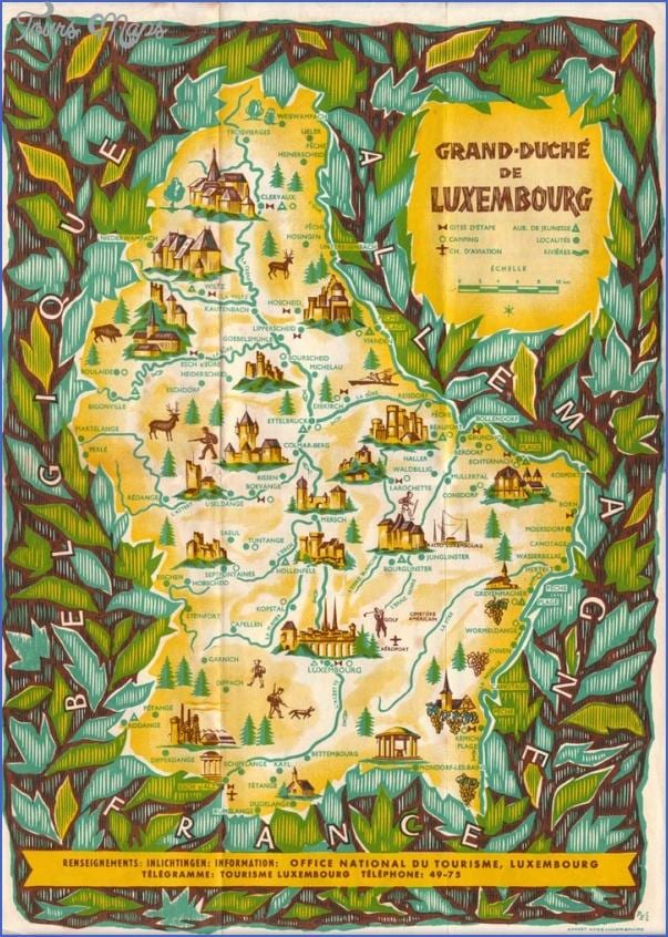 zemljevid Luksemburg turistični