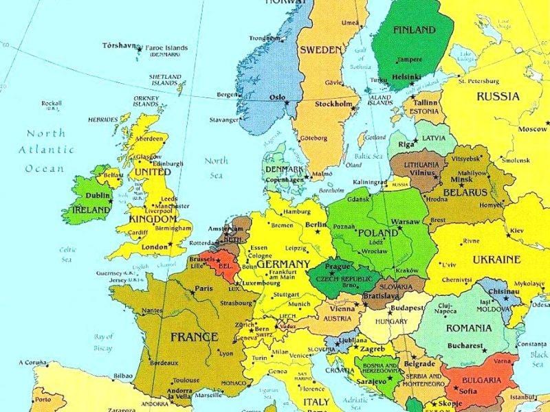 zemljevid Luksemburg in okoliških državah