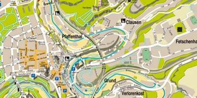 Zemljevid Luksemburg ulica